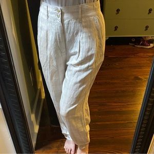 NWT Madewell pleated windowpane check linen blend 90s pants size 2